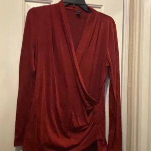 Faux wrap long sleeve Ann Taylor blouse